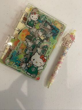 Hello Kitty Acrylic Shaker notebook and pen